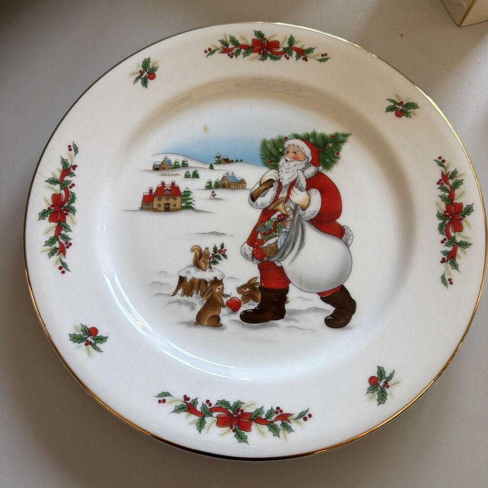 "Country Christmas" Collection 9.5" Porcelain Ware Indonesia Plate or Wall Decor - Picture 2 of 6